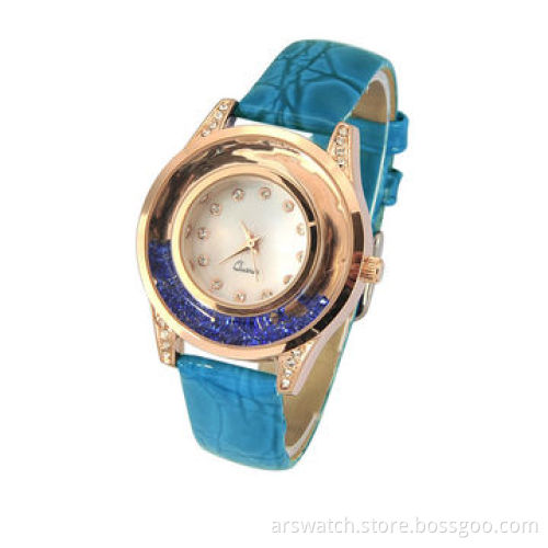 Fashionable ladies' watch, alloy case and PU leather strap
